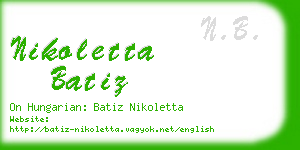 nikoletta batiz business card
